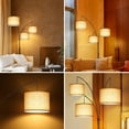 thumbnail image 6 of OUTON 3 Light Floor Lamp,  80" Mordern Standing Lamp with Linen Lamp Shade, Arc Floor Lamp for Living Room, Bedroom, Office, 3 Bulbs Includes(Brown)), 6 of 7