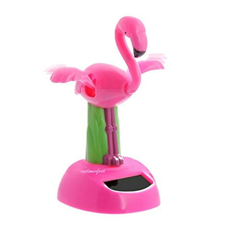 Solar Powered Airplane - Flamigo Solar Power Motion Toy Figurine Light Activated Car Office Home Decor Cute Novelty Gift Suncatcher Lady Pink