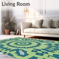 thumbnail image 2 of ODIKA 6'x9' Machine Washable Non-Slip Area Rug, Mosaic Tile Kaleidoscope with Hexagonal Clusters High Traffic Rug, Green, 590776, 2 of 7