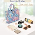 thumbnail image 4 of Corduroy Composite Fabric Tote Bag Magnetic Snap Large Capacity Crossbody Bag Beige Shoulder Strap Cute Little Mermaids, 4 of 8