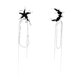 thumbnail image 1 of Halloween Pendientes Negro Minimalista Pendientes Asimétricos Orejas Estrella Luna de la Mujer, 1 of 7