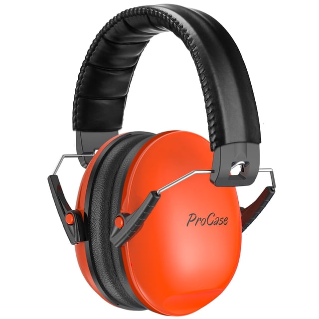 Auriculares con cancelación de ruido ProCase para niños pequeños, color naranja