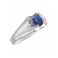 thumbnail image 3 of RYLOS Mens Rings Sterling Silver Classic Design 7X5MM Oval Gemstone &  Diamond Ring Blue Star Sapphire September Birthstone Ring Size 8, 3 of 6