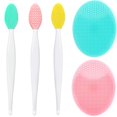 thumbnail image 1 of 3 uds cepillo exfoliante de labios con cepillo de limpieza Facial de silicona 2 uds depurador Facial exfoliante suave que elimina el masaje de espinillas, 1 of 5
