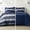 02 Navy, variant on U by Bedsure 7-Pieces Gray White Striped Comforter Bed in a Bag, Full