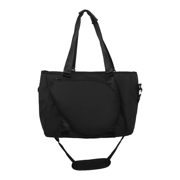 Tennis Racket Shoulder Bag Tennis Tote Bag with Removable Shoulder Strap for Women Men Handbag for Clothes Squash Racquets black