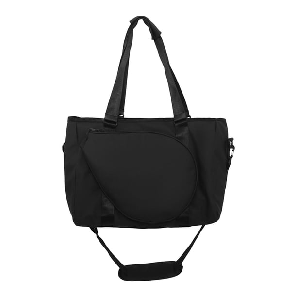 Bolsa de hombro para raqueta de bádminton, bolsa de bádminton, con bolsa portátil con cremallera para mujeres y hombres negro