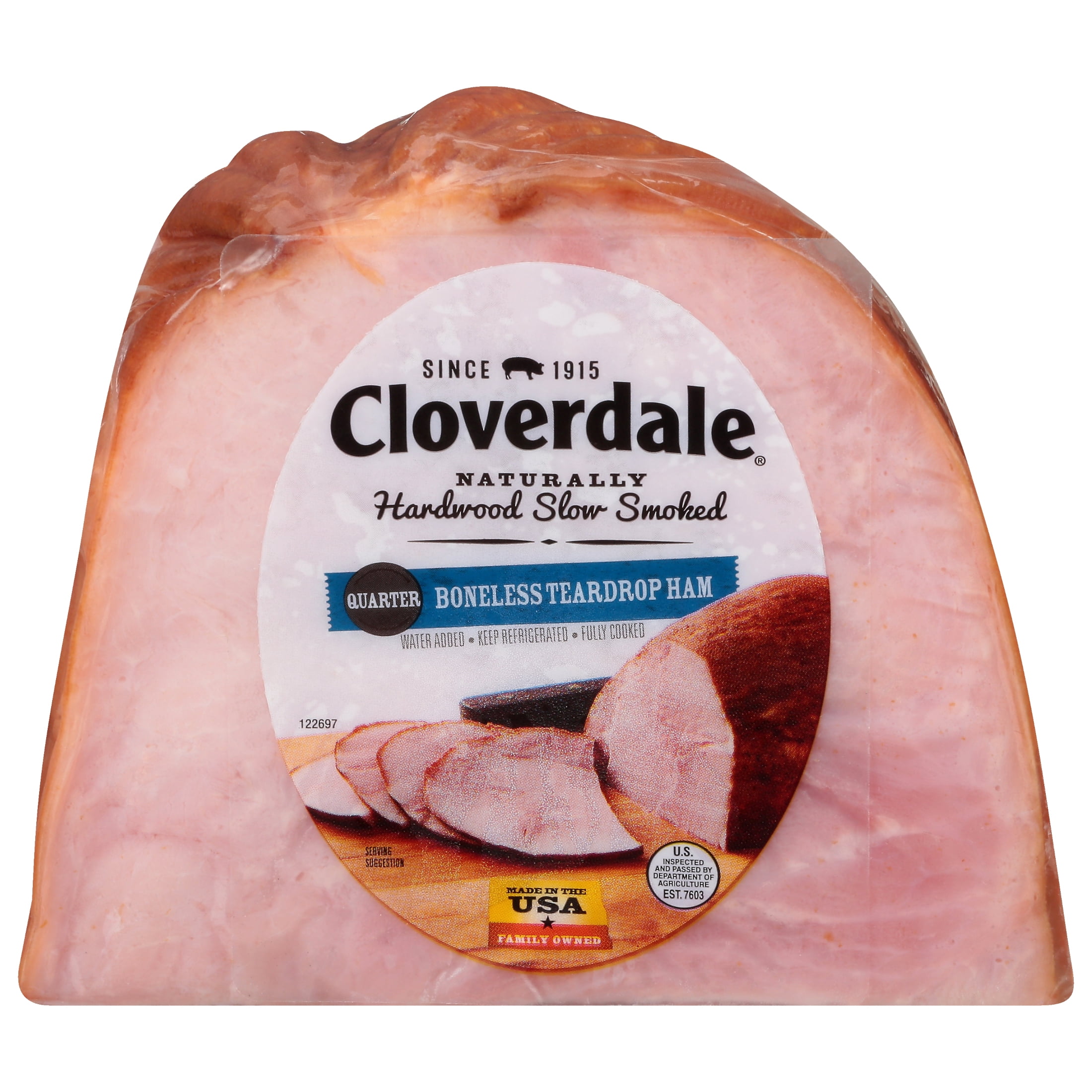 Cloverdale Foods Whole Muscle Quarter Teardrop Pork Ham, 1.5 Pound