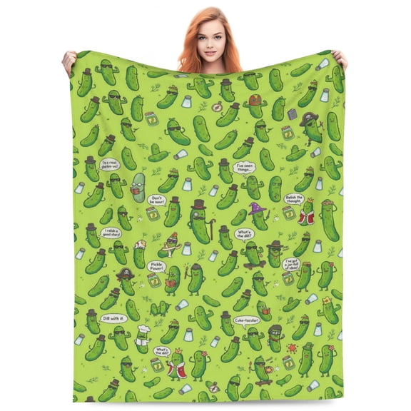 Funny Pickle Blanket Soft Flannel Throw Blanket for Couch Bed Home Decor