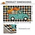 thumbnail image 3 of Thanksgiving Truck Pumpkin Decorative Front Door Mat, Fall Maple Leaves Buffalo Plaid Check Doormat Indoor Outdoor Floor Entryway Rug, Autumn Farmhouse Home Kitchen Decoration 17x29 Inch, 3 of 6