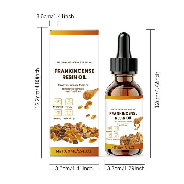 Aceite esencial de resina de incienso, aceite facial que reduce líneas finas y arrugas, calma y repara la piel, hidratación para rostro y cuerpo, 60 ml, cuidado de la piel
