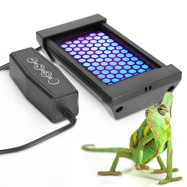 ECKPO Lampe UVB à DEL à Intensité Réglable pour Reptile, Durée UVB de 8000 Heures pour une Durée de Vie Bien Plus Longue, Cycles Réglables de 4/8/12 Heures, Convient aux Tortues et aux Geckos, 4 W, Taille P
