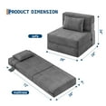 thumbnail image 2 of Yeshouse Sofá cama plegable convertible 4 en 1, sofá de dos plazas plegable con almohada, sofá cama tapizado para dormitorio, sala de estar o habitación de invitados, 2 of 7