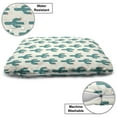 thumbnail image 3 of Cactus Print Pet Bed, Illustration of Cacti Silhouettes with a Flower Doodle Repetition, Resistant Pad for Dogs and Cats Cushion with Removable Cover, 24" x 39", Pale Petrol Blue Ivory, by Ambesonne, 3 of 4