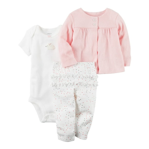Carter's Carters Baby Girls 3Piece Babysoft Little Jacket Set Pink