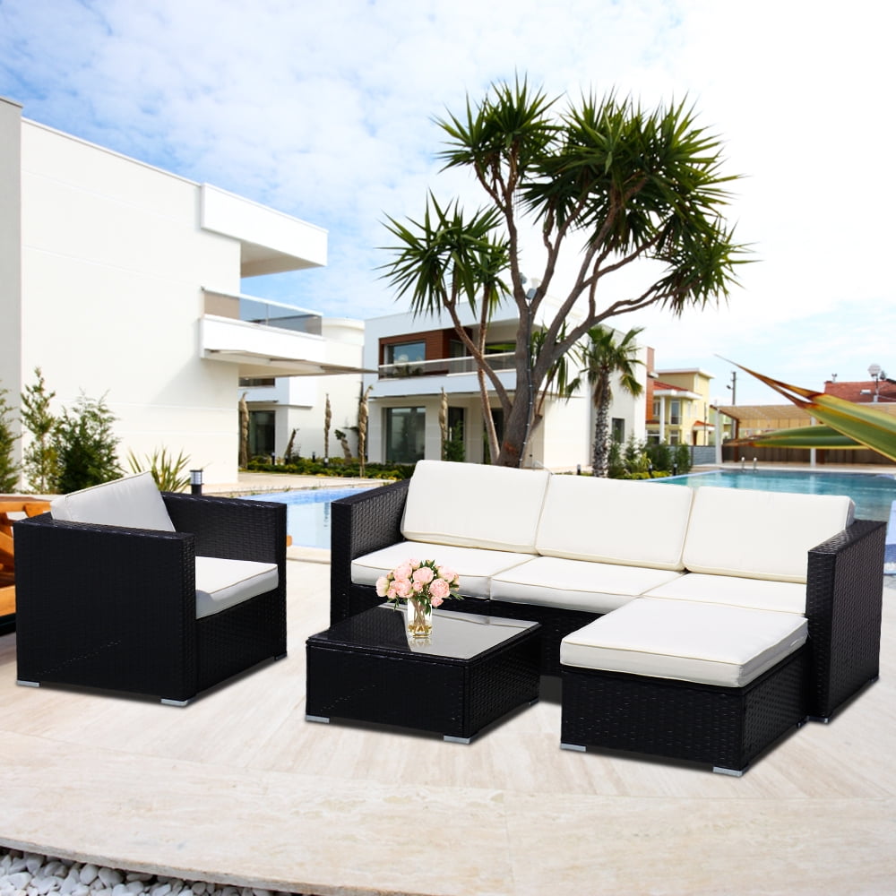 Details about   3 Piece Outdoor Patio Corner Rattan Sofa Set L-Shape Sectional Multi-Color New 