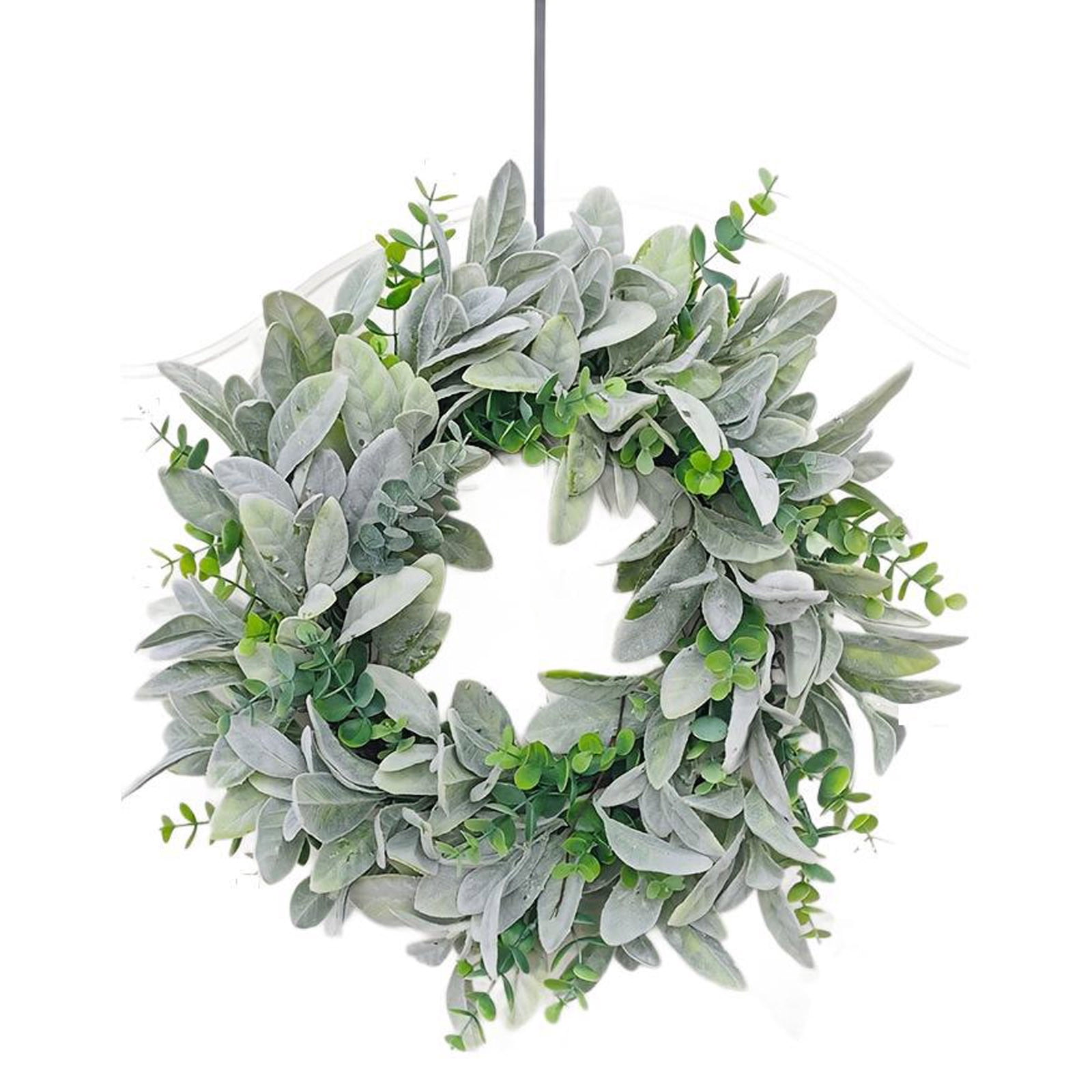 Eucalyptus Wreaths for Front Door 18Inch Spring Eucalyptus Wreath Green Greenery All Seasons Artificial Wreaths for Outdoor Outside Indoor Window Porch Home Farmhouse Hanging Decorations