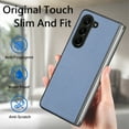 thumbnail image 3 of Allytech Fiber Pattern Phone Case for Samsung Galaxy Z Fold5, Slim Fit Lightweight Shockproof Anti-Fall Anti-Scratch Non-Slip Luxury Folding Case for Samsung Galaxy Z Fold5 - Blue, 3 of 6