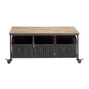 Attractive Fancy Metal Wood Storage Cart