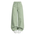 thumbnail image 2 of Mifsaly Womens Baggy Wide Leg Pants High Waisted Casual Trousers with Pockets Relaxed Fit Straight Bottom Everyday Streetwear Y2K Fashion Apparel Green,13-14 Years, 2 of 9
