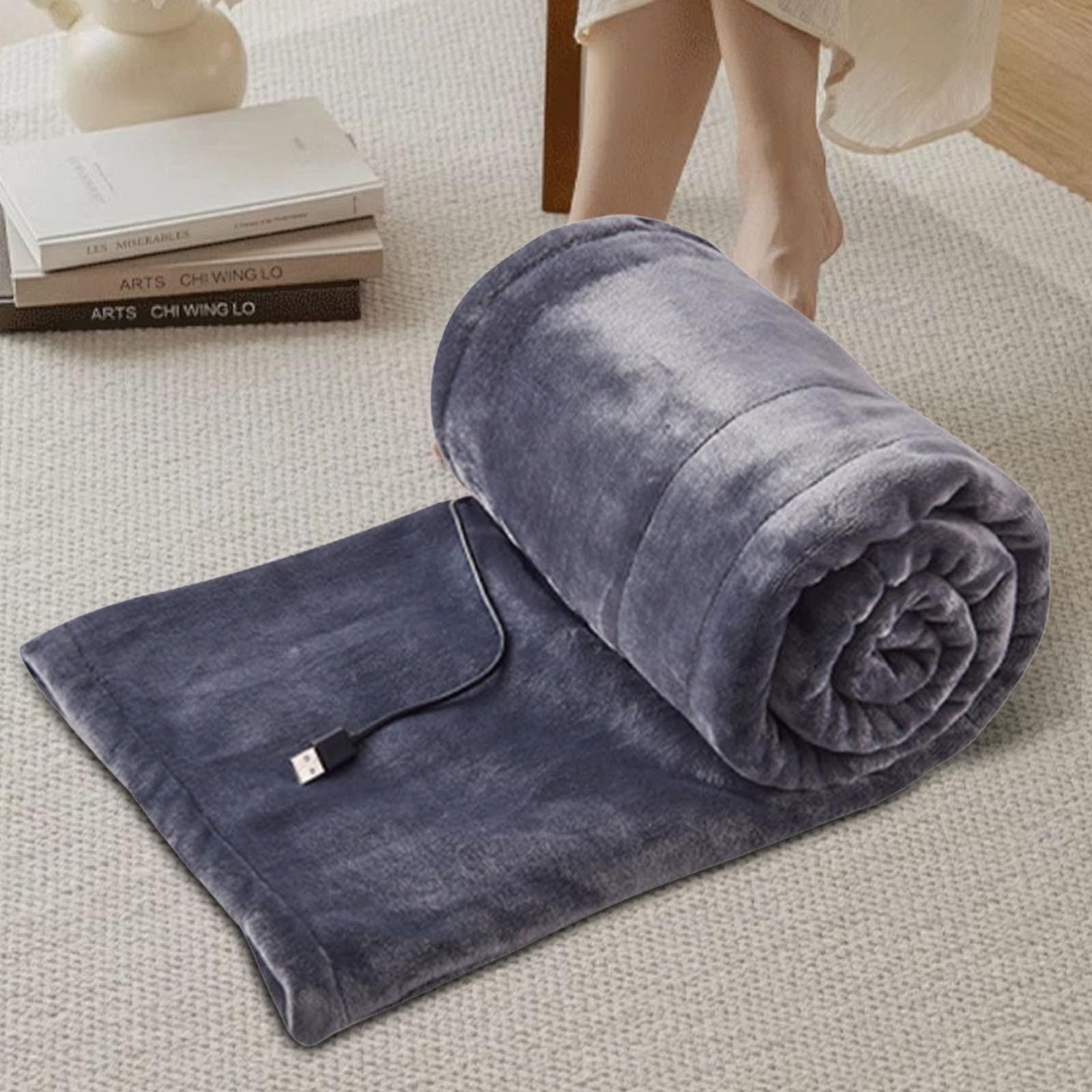 Heated Blanket for Camping, InsCrazy USB Flannel Blanket Heating Low Voltage Mattress Non Leakage Blanket Third Gear Temperature Regulation 160x85cm