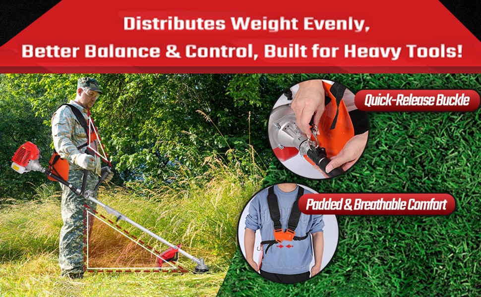 Floseru Gas Weed Wacker Cordless 2 in 1 String Trimmer, 52cc 2 Cycle Weed Eater with Anti-Slip Handle Brush Cutter Garden Tools Edger Lawn Tool