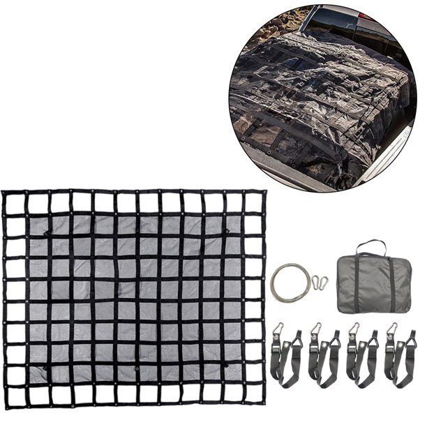 Red de carga para caja de camioneta 4 correas de fijación para remolques y camiones 206cmx244cm