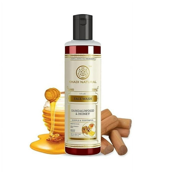 Khadi Natural Sandalwood & Honey Face Wash | Face Wash for Reducing Scars & Blemishes | Face Wash for…210ML