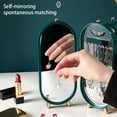 thumbnail image 2 of ZheElen Jewelry Box Lightweight Screen Shape Sturdy Fadeproof Storage Boxes Hooks Foldable Holder Accessory Cosmetics Jewelry Green White, 2 of 6