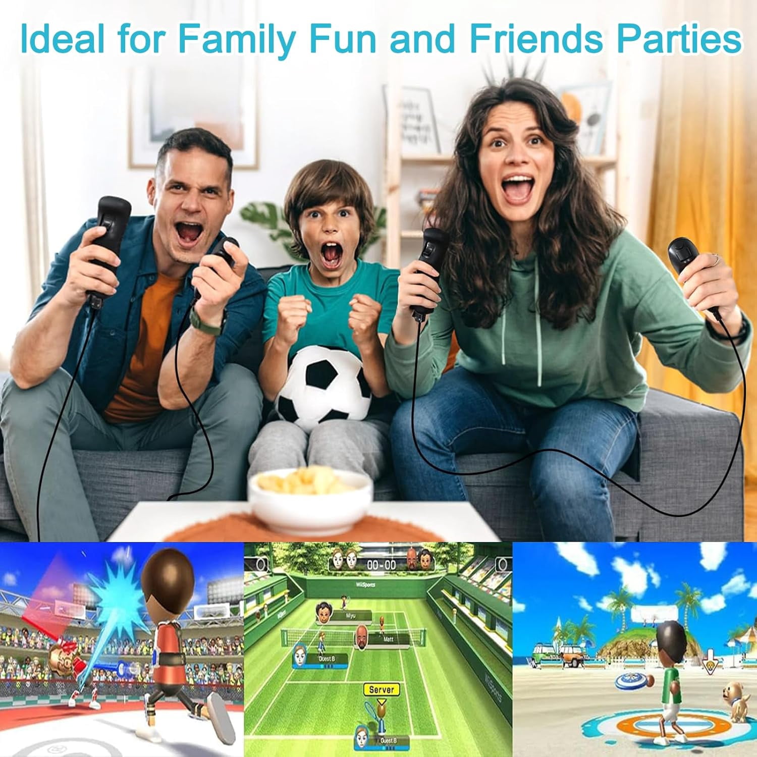 Wii Remote and Nunchuck Controller,Remote Controller with Motion Plus,Silicone Case and Wrist Strap for Wii/Wii U,Black