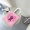 thumbnail image 7 of DouZhe Reusable Grocery Bags, Breast Cancer Awareness Heart Lightweight Polyester Canvas Cloth Tote Bag for Travle Gym Shopping School, 15" x 16", 7 of 7