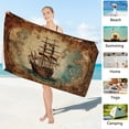 thumbnail image 4 of Yibo Dog Bones Paw Print Beach Towel Blanket for Travel Camping Yoga Sport, 4 of 6