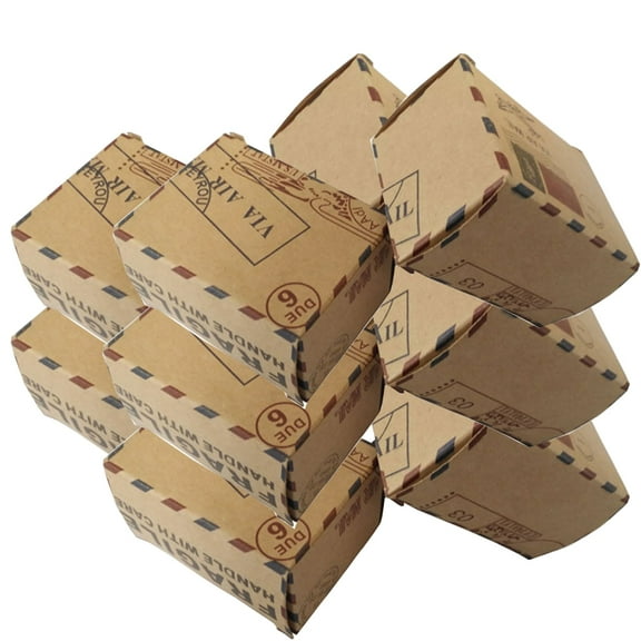 BESTOYARD 40Pcs Vintage Style Kraft Paper Mail Container for Storage Use