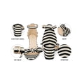 thumbnail image 4 of BLISSFUL STEP Bow Ankle Strap Stripe Block Heel Sandals for Women Black (Size 8.5), 4 of 7