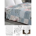 thumbnail image 6 of Blue Pink Botanical California King Size Flat Sheet, Wrinkleproof & Fadeproof Cooling Flat Bed Sheet Only, Spring Floral Vintage Breathable Soft Bedding Top Sheets 108 x 98 Inches, 6 of 8