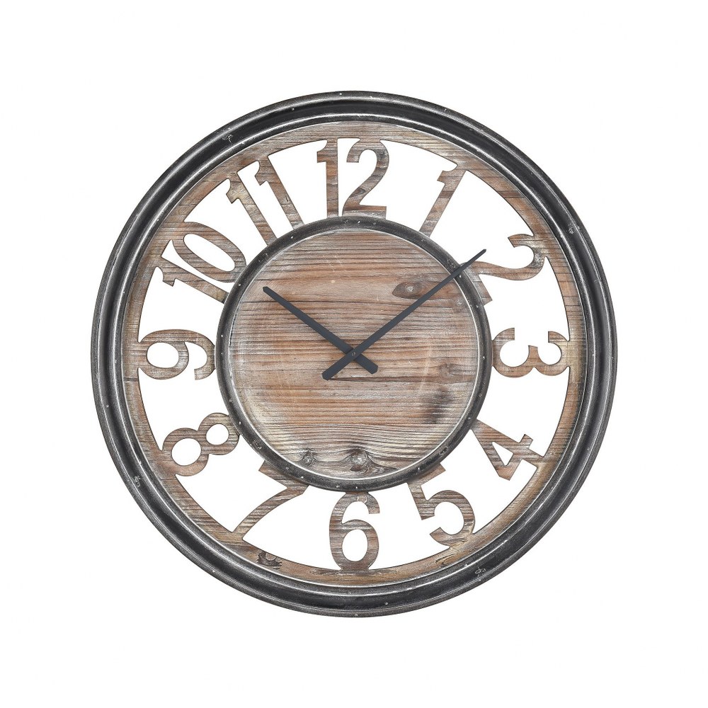 Rustic Theme Natural Wood Grain With Numerical Numbering Round Wall Clock in Walmart Canada
