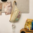 thumbnail image 2 of Bolso Bandolera Bolso de pecho para mujer, Bolso de cintura de nailon bordado, Bolso de compras con pentagrama (amarillo), 2 of 8