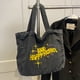 thumbnail image 4 of Bolso de mano de compras para mujer, bolso informal de tela vaquera sólida, bolso de mano con bordado de cremallera, 4 of 8