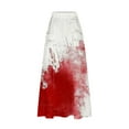 thumbnail image 4 of WFJCJPAF 2024 New Halloween Clearance! Long Skirt for Women Elastic Waist,Women's Printed Elastic Waistband Pleated Pocket Skirt With Mid Calf Skirt - Red L, 4 of 5