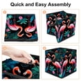 thumbnail image 4 of Flamingo Foldable Clothes Storage Bins with Handle, 10.8"x10.5"x10.6", Large Capacity Toy Box, 4 of 6