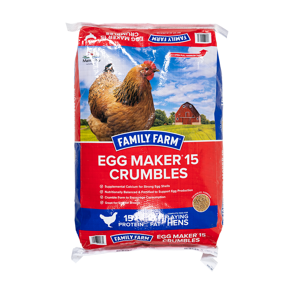 Family Farm Egg Maker 15 Crumble Complete Feed for Laying Hens 40 lb