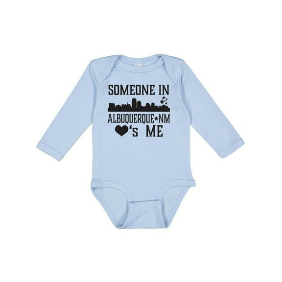 Inktastic Albuquerque New Mexico Someone Loves Me Skyline Boys or Girls Long Sleeve Baby Bodysuit