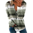 thumbnail image 2 of Chandails à Capuchon de Mode pour Femmes 2023 Hauts Automne Manches Longues Chandail Ample Chemise Habillée Décontractée Dames Chandails en Molleton à Rayures Col Rond 50 % de Rabais Liquidation Costumes Halloween/noël, 2 of 5