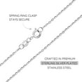 thumbnail image 3 of KISPER 1.5mm Stainless Steel Silver Cable Chain Necklace w/ Spring Ring Clasp, 3 of 6