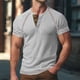 thumbnail image 2 of Manga Corta de Verano Tops de la Moda Casual de los Hombres de Color Sólido Solapa Top Camiseta Cuello Redondo, Camiseta Casual Ligera, 2 of 9