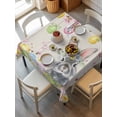 thumbnail image 2 of Easter Rabbits Suqare Tablecloth - 60 x 60 Inch, Weeping Pink Peach Eggs Vintage Beige Spring Waterproof & StainResistant Tablecloth, Washable Oil-proof Table Cover for Dining/Party/Wedding/Buffet, 2 of 9