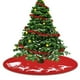 thumbnail image 4 of Adornos navideños de lino estampado para árbol de Navidad, decoración de faldas, 100 cm, 4 of 9