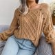 thumbnail image 4 of Suéter de punto trenzado NikouMX Cuello redondo mujer lujo, 4 of 7