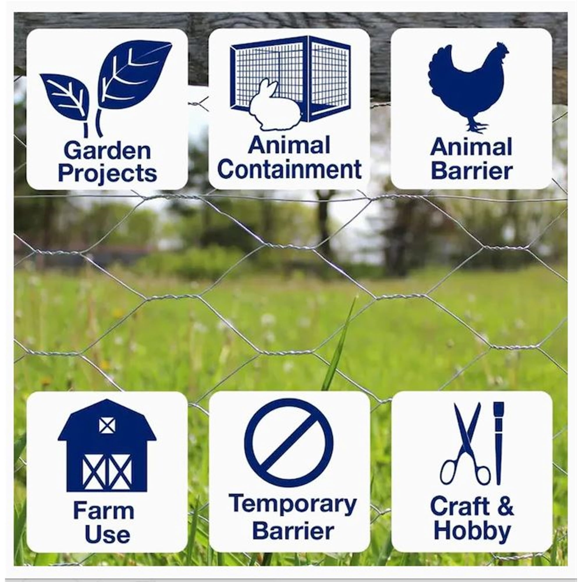 Garden Zone 2' x 50' Galvanized Steel Hex Poultry Netting