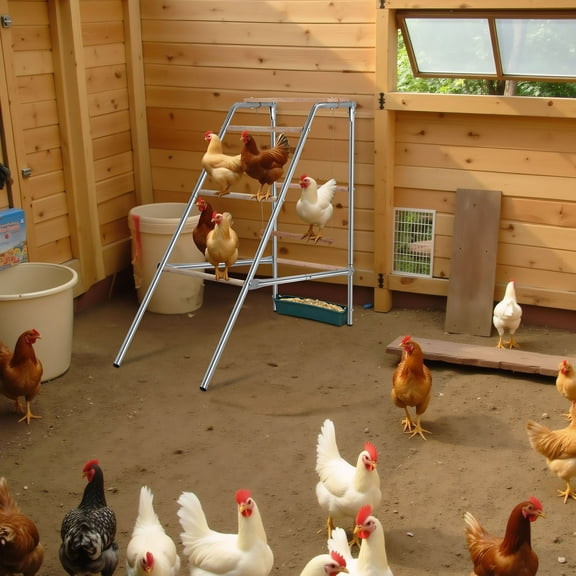 40" Wooden Chicken Roost Perch - Outdoor Poultry Resting Bar for Hens (40x20x39 Inch)